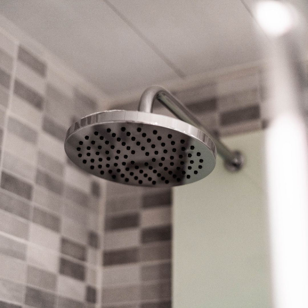 shower head in shower