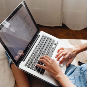 person working on computer