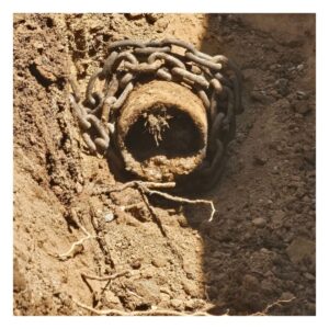 dirty sewer line with roots