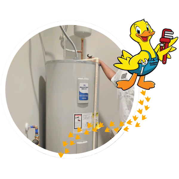 plumbing contractor repairing a water heater