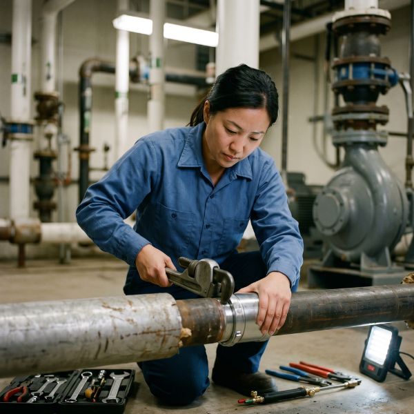 plumber with wrench